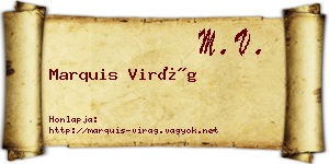 Marquis Virág névjegykártya